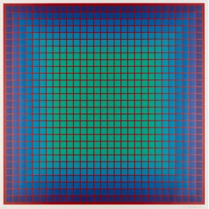 Julian Stańczak (1928 Borownica - 2017 Seven Hills, Ohio), Conferring Blue