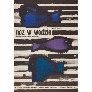Jan Lenica (1928 Poznaň - 2001 Berlín), filmový plagát k filmu Nóż w wodzie, r. Roman Polański, 1962