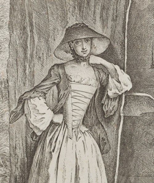Daniel Mikołaj Chodowiecki (1726 Gdańsk - 1801 Berlin), Stojąca dama (Panna Quantin), 1758