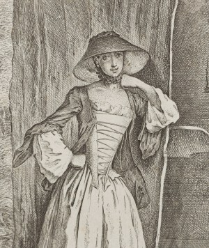 Daniel Mikołaj Chodowiecki (1726 Gdańsk - 1801 Berlin), Standing Lady (Panna Quantin), 1758