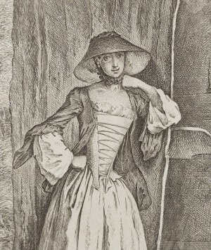 Daniel Mikołaj Chodowiecki (1726 Gdaňsk - 1801 Berlín), Stojící dáma (Panna Quantin), 1758