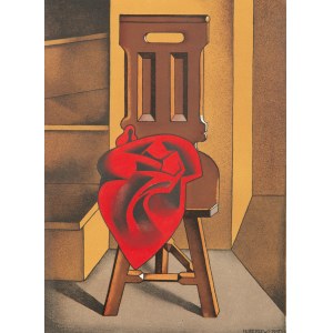 Henryk Berlewi (1894 Warszawa - 1967 Paryż), Krzesło z czerwoną drapeią, 1950/1953