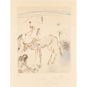 Salvador Dalí (1904 Figueres - 1989 Figueres), Święta krowa (La Vache Sacree) z cyklu 'Les Hippies'