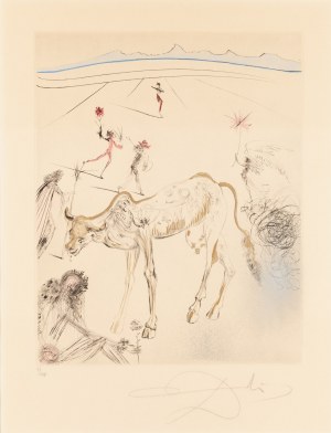 Salvador Dalí (1904 Figueres - 1989 Figueres), Svätá krava (La Vache Sacree) zo série 