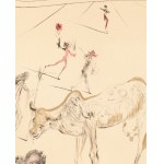 Salvador Dalí (1904 Figueres - 1989 Figueres), La vacca sacra (La Vache Sacree) dalla serie Les Hippies.