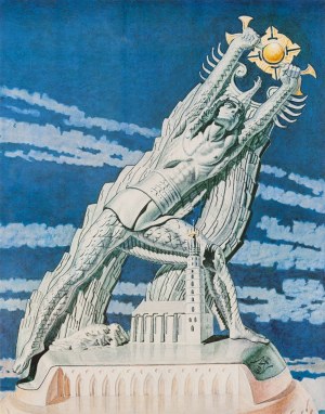 Stanislaw Szukalski (1893 Warta near Sieradz - 1987 Los Angeles), Copernicus taming the sun