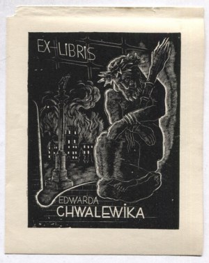 Exlibris od S. Mrożewského pro E. Chwalewika, 1942
