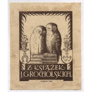 Ex-libris by R. Mękicki for the Grocholskis, 1929.
