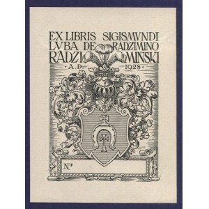 Exlibris von R. Mękicki für Z. Luba-Radzimiński, 1928.