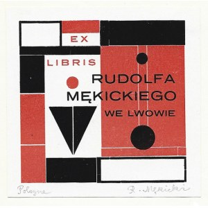 Autoexlibris de R. Mękicki, 1931, signé au crayon.