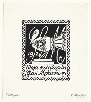 Ekslibris R. Mękickiego dla syna Stasia Mękickiego, 1931, sygn. ołówkiem.