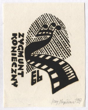 Ekslibris J. Napieracza dla Zygmunta Koniecznego, 1997. Sygnowany ołówkiem.