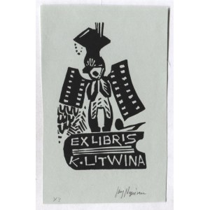 Ex-libris by J. Napieracz for Christopher Litwin, 1970 Signed by hand.