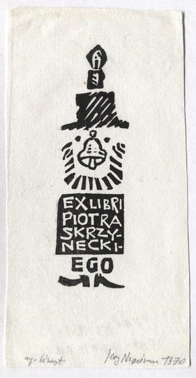 The ex-libris of J. Napieracz for P. Skrzynecki in linocut from 1970.