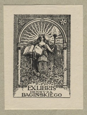 Ekslibris M. Wisznickiego dla H. Bagińskiego, 1920.
