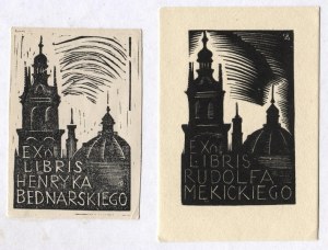 Zwei Exlibris mit der gleichen Komposition von S. Zgainski für H. Bednarski und R. Mękicki.