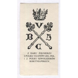 Kompozice J. Bukowského pro Jagellonskou knihovnu, 1906 - Darovací exlibris vojáků 2. pluku kopiníků Leg....