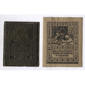 Plaque et impression zincographiques - ex-libris de K. Homolacs, 1913.