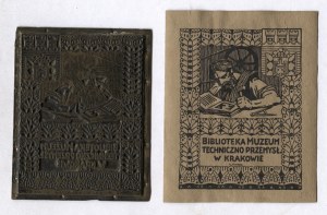 Zinkografická platňa a odtlačok - exlibris K. Homoláča, 1913.