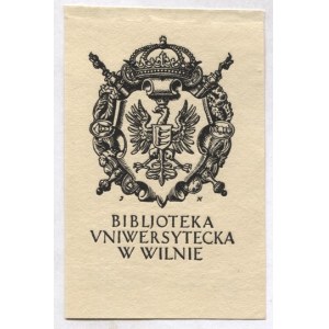 Exlibris J. Hoppena pro Bibl. Univ. ve Vilniusu, 1938.