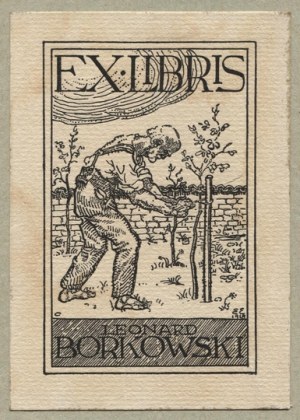 Exlibris E. Emkeho pro L. Borkowského, 1918.