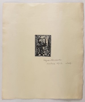 Ekslibris E. Norwatha dla E. Chwalewika, 1922, w akwaforcie.