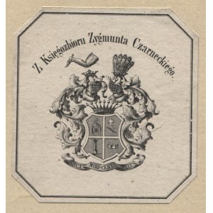 Heraldický exlibris od Z. Czarneckého, okolo roku 1872, litografia.