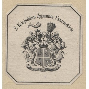 Ex-libris araldico di Z. Czarnecki, 1872 circa, in litografia.
