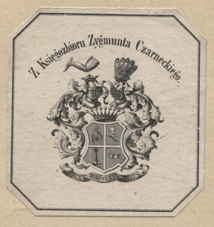Heraldic exilibris of Z. Czarnecki from circa 1872 in lithograph.