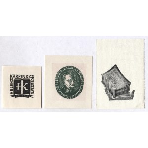 [KARPIŃSKA Helena]. [Tri exlibrisy]. Exlibris Helena Karpinska, Cieszyn; Exlibris Helena Karpinska; Ex libris Helena...