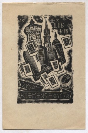 Ex-libris of T. Cieslewski's son for Z. Klemensiewicz in woodcut from 1943.