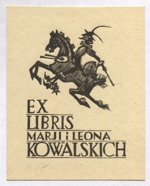 Autoexlibris L. Kowalského v drevoryte (?) spred roku 1934.