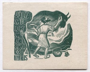 E. Grabowski's ex-libris for J. Meczicka in a woodcut from the 1960s(?).