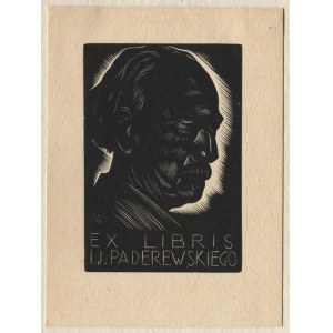 An xlibris by S. Zgainski for I. J. Paderewski in a woodcut from 1938.