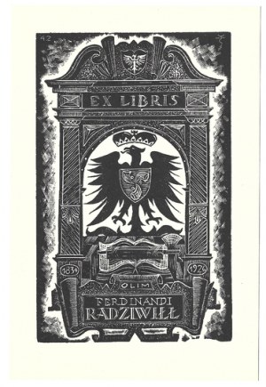 [RADZIWIŁŁ Ferdynand Fryderyk]. Ex libris olim Ferdinandi Radziwiłł.