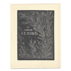 Un ex-libris di S. Jakubowski per J. Z. Robel in una xilografia del 1928.