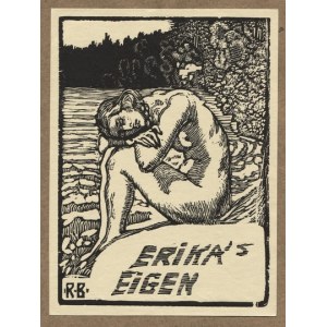 Exlibris od R. Budzinského pre E. Sterna v drevoryte z obdobia pred rokom 1924.