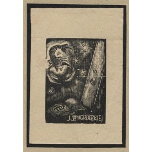 Ekslibris de J. Bogacki pour J. Szmigrodzka en gravure sur bois.