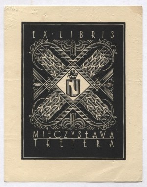 Exlibris S. Ostoi-Chrostowského pro M. Tretera, dřevoryt z roku 1931.