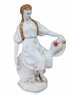 Girl with vase, designed by Oksana Leonitivna Zhnikrup, Baranovka Porcelain Factory (BFZ, Baranovka)