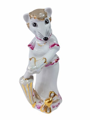 Lady rat with an umbrella, Sumy Porcelain Factory SFZ, Sumy, 1996