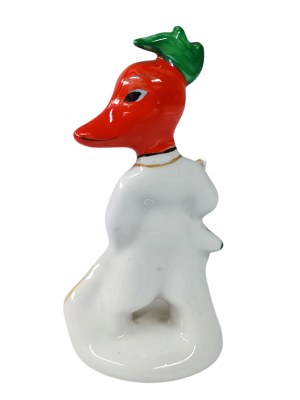 Pepe con scopa (Peretz), disegno di V. Sergeyev, fabbrica di porcellane Baranov BFZ, Baranivka, 1958