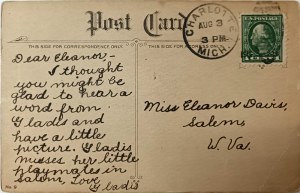 Pocztówka vintage, USA, 1915