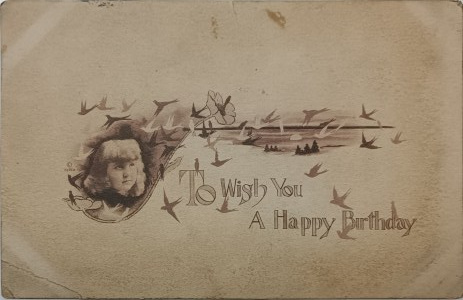 Carte postale d'anniversaire vintage, USA, 1911
