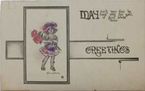 Carte postale d'époque, États-Unis, 1918