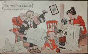 Dobová (propagandistická?) pohlednice, USA, 1916