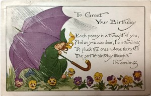 Kartka urodzinowa vintage, USA, 1918