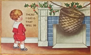 Vintage Christmas card, USA, 1914