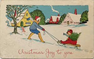Weihnachtspostkarte, USA, frühes 20. Jahrhundert.