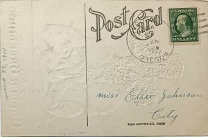 Carte postale vintage de Pâques, USA, 1910